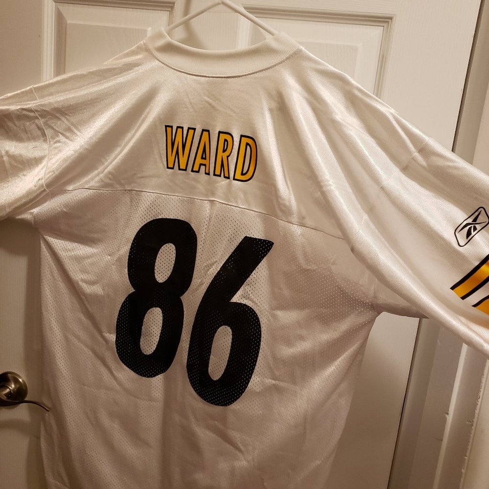 Pittsburgh Steelers Hines Ward #86 NFL Football White Jersey, size L